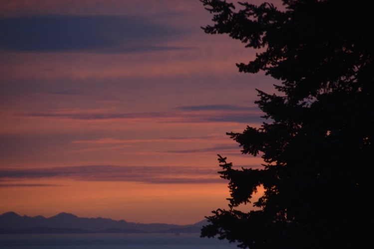 sunset over water
